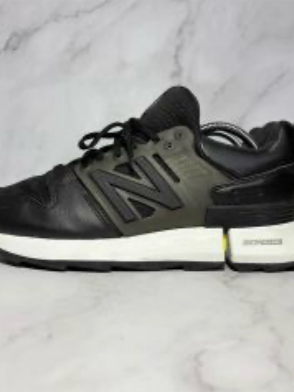 Comme des Garcons x New Balance Black and Dark Olive Lace-Up Running Sneakers